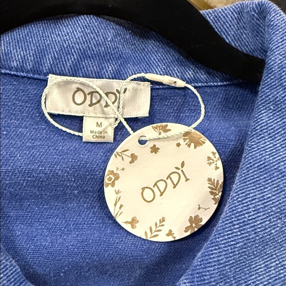 ODDY Blue Denim Jacket with Colorful Floral Appliqués - Picture 9 of 9